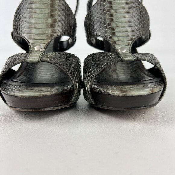 Ash Womens Gray Snake Gladiator Platform Sandals Strappy Heels size EU 40 US 10 - Picture 5 of 16
